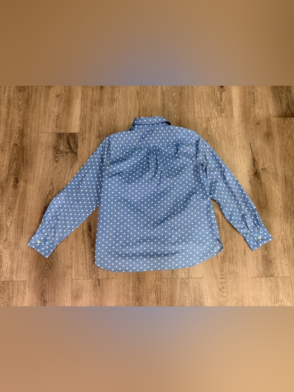 Talbots Blue Polka Dot Button-Up Shirt - Picture 2 of 8